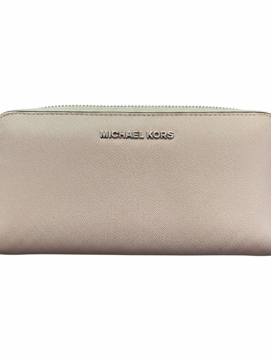 Michael Kors Handbags - Michael Kors Blush Saffiano Zip-Around Wallet with Silver Logo